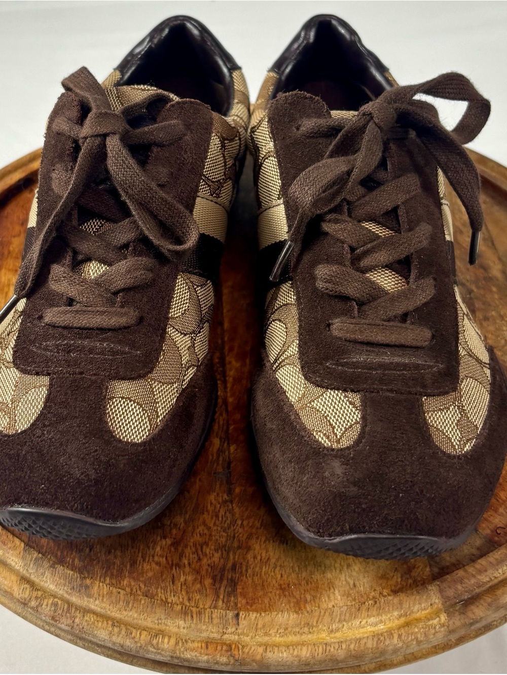 Coach Signature and C Brown Jacquard Sneakers Size 6.5 - Picture 8 of 16